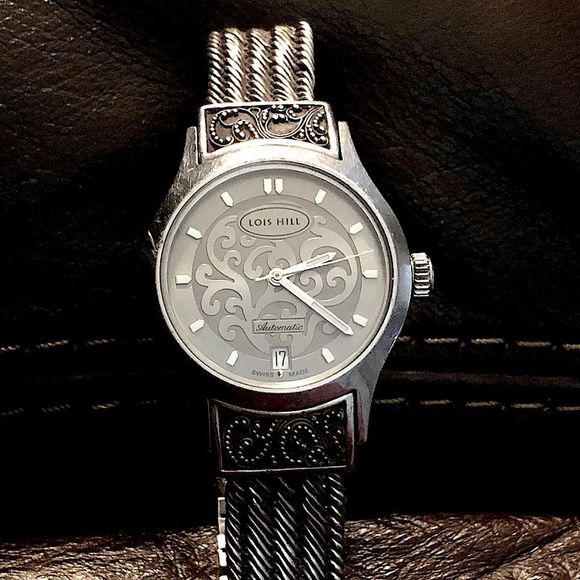 LOIS HILL Automatic Grey Round Sterling Silver Watch - Picture 5 of 14